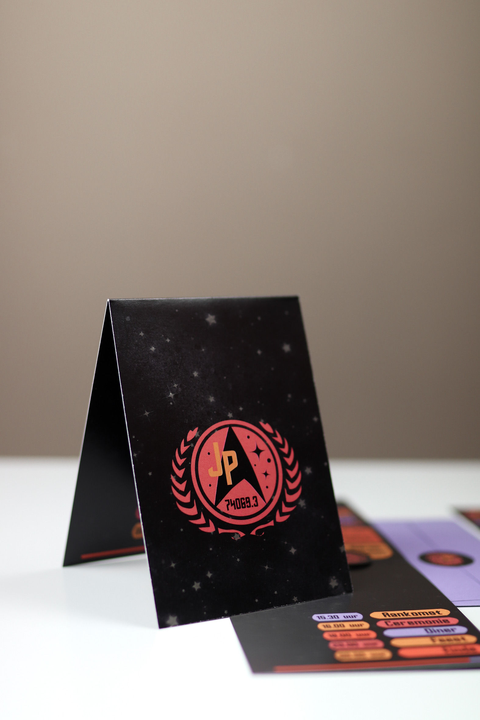 Star Trek thema trouwkaart op maat gemaakt